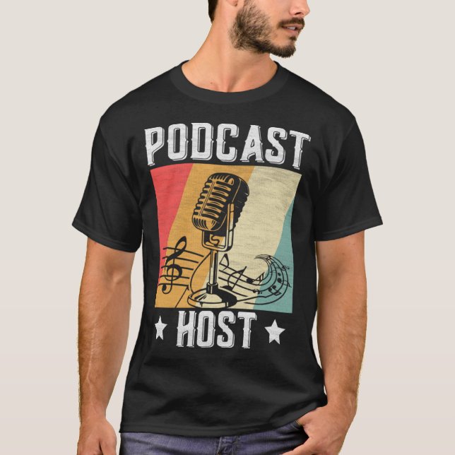 Podcast Host Podcaster Podcasting Interview Stream T-Shirt (Vorderseite)