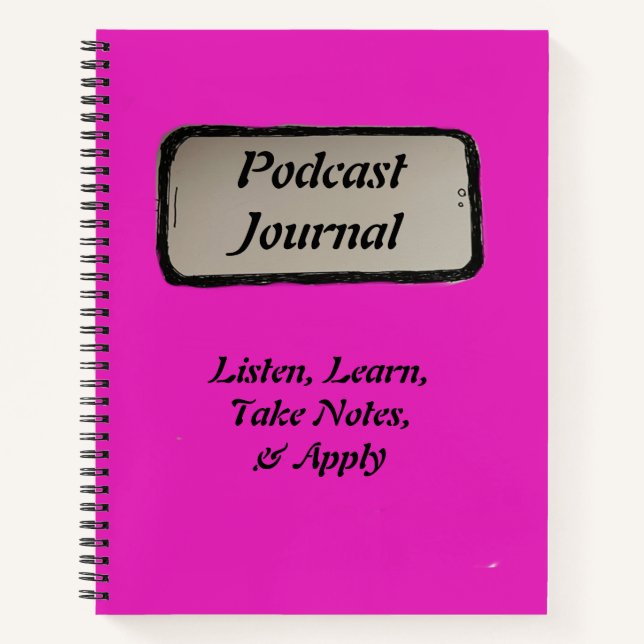 Podcast Journal Pink Notizbuch (Vorderseite)