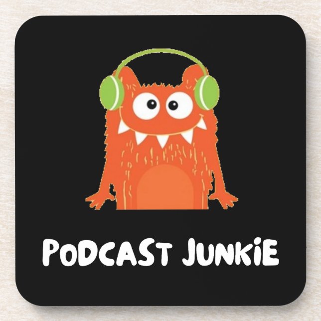 Podcast-Junkie Getränkeuntersetzer (Vorderseite)