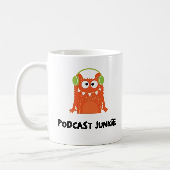 Podcast-Junkie Kaffeetasse (Links)