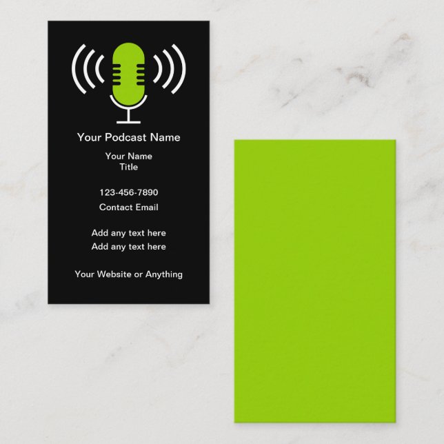 Podcast Marketing Cartes de visite promotionnels (Devant / Derrière)