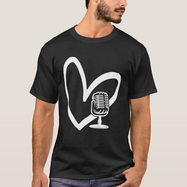 Podcast Podcaster Podcasting Interview Stream Disc T-Shirt (Vorderseite)