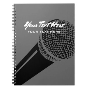 Podcaster Notizbuch mit Mikrofon Logo Design Notizblock