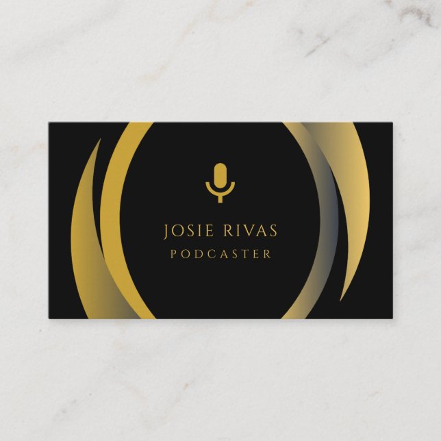 Podcaster, Podcast Black & Gold Visitenkarte (Vorderseite)