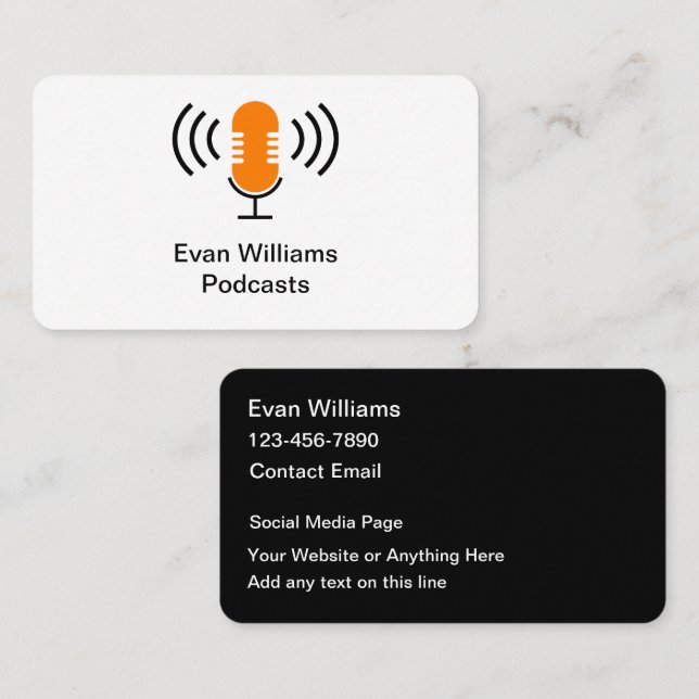 Podcasting Beruflicher Medical Mogul Business Card Visitenkarte (Vorne/Hinten)