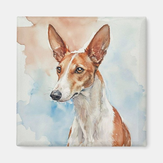 Podenco-Ibiza-Acryl-Fotokachel Magnet (Vorne)