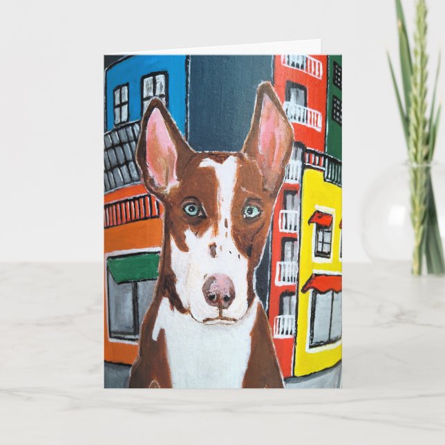 Podenco in der Stadtmalerei von Alfred Fox Karte (Vorderseite)