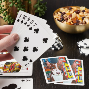 Podenco in der Stadtmalerei von Alfred Fox Spielkarten
