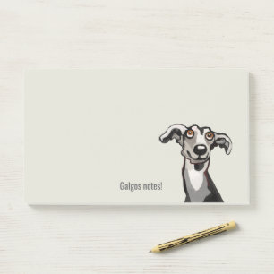 Podenco und Galgo zeichnend Schwarzweiß und Grau Post-it Klebezettel