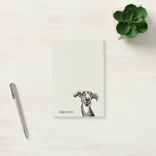 Podenco und Galgo zeichnend Schwarzweiß und Grau Post-it Klebezettel