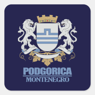 Podgorica-Wappen Quadratischer Aufkleber