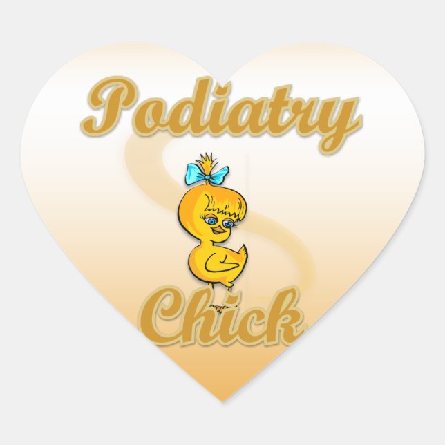 Podiatrie Chick Herz-Aufkleber (Vorderseite)