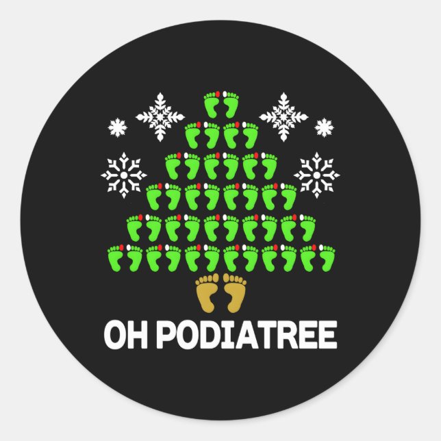 Podiatrie Tree Foot Podiatrist Runder Aufkleber (Vorderseite)