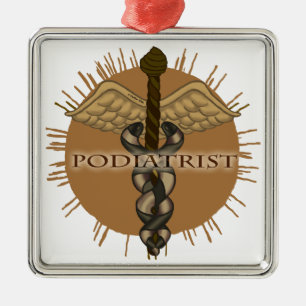 Podiatrist Caduceus Premium Platz Ornament Aus Metall