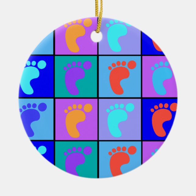 Podiatrist-Feet-Muster Keramik Ornament (Vorne)
