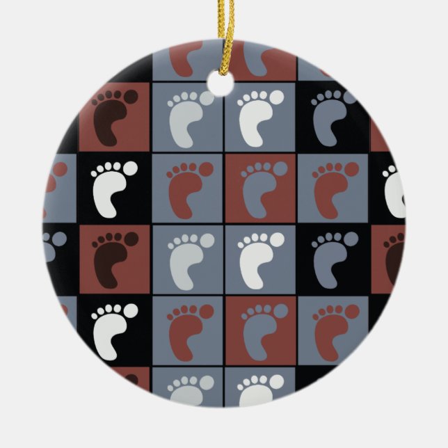 Podiatrist-Feet-Muster Keramik Ornament (Vorne)