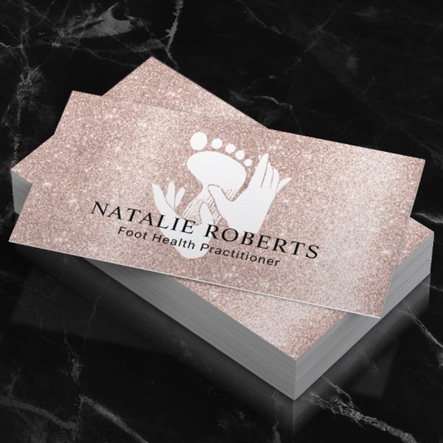 Podiatrist Foot Massage Therapie Blush Rose Gold Visitenkarte (Von Creator hochgeladen)