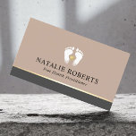 Podiatrist Foot Massage Therapist elegant beige Visitenkarte<br><div class="desc">Fußmassage Therapist Podiatrist Elegant Beige & Black Border Wellness-Center Visitenkarten.</div>