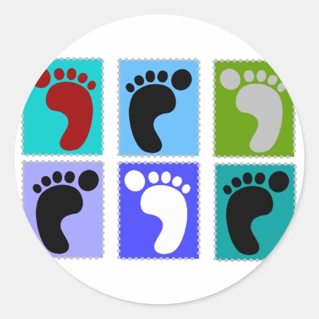 Podiatrist Gifts Popart Design of Feet Runder Aufkleber (Vorderseite)