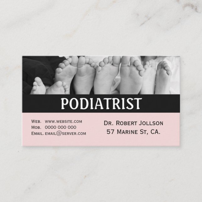 Podiatriste Médicale rendez-vous Carte de visite r (Devant)