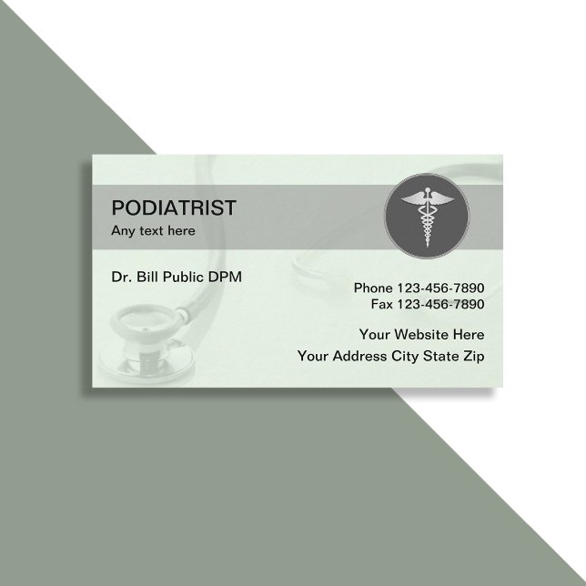 Podiatriste moderne Carte de visite Médicale (Créateur téléchargé)