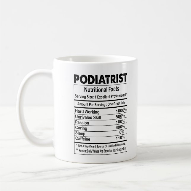 Podiatriste Nutrition Facts 11oz Café Mug (Gauche)