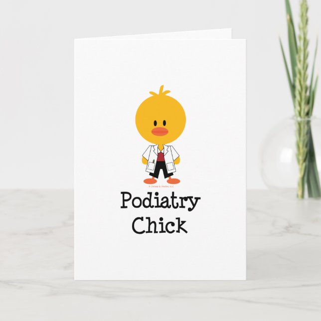 Podiatry-Küken-Gruß-Karte Karte (Vorderseite)