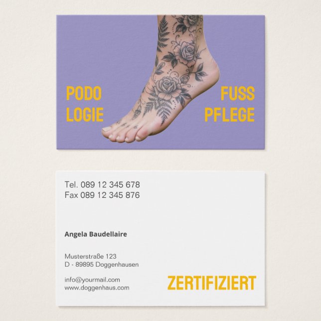 Podology Photo QR Code Foot Care  (Vorne & Hinten)