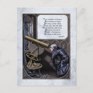 Poe "Abend Star" Steampunk Viktorianische Postkart Postkarte