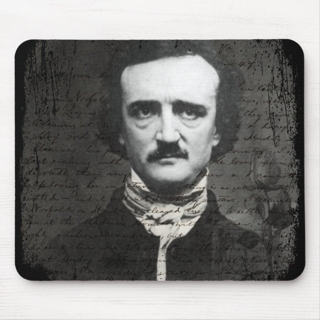 Poe Black and White Grunge Mousepad (Vorne)