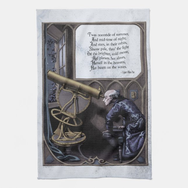 Poe "Evenor Star" Art Victorien Poésie Serviette d (Vertical)