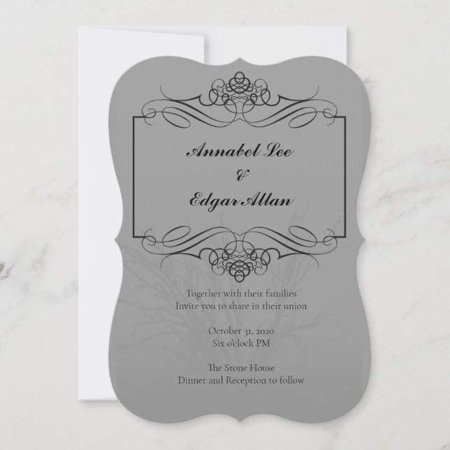 Poe Inspiriert Hochzeitseinladung Einladung (Vorderseite)
