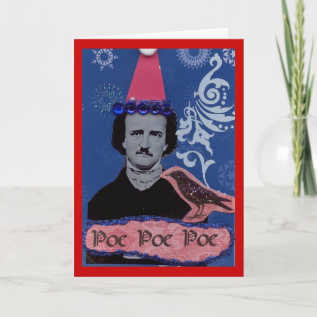 Poe Poe Poe Feiertagskarte (Vorderseite)