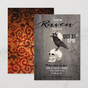 Poe Raven Halloween Party Invitation