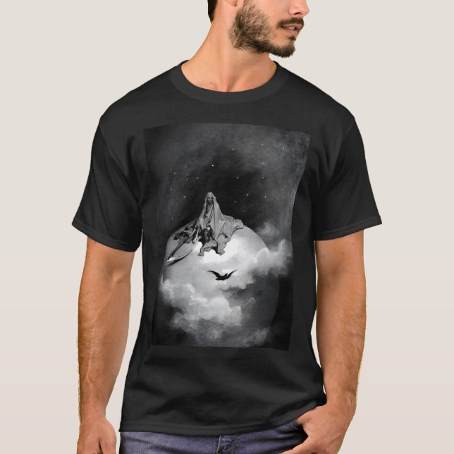 Poe Raven Illustration von Gustave Dore T-Shirt (Vorderseite)