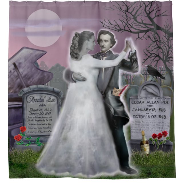Poe und Annabel Lee ewig Duschvorhang (Vorderseite)