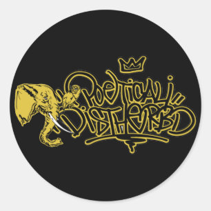 poedis_yellow runder aufkleber