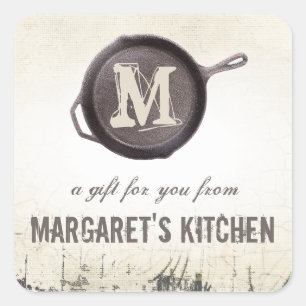 poêle à frire en fonte cuisine étiquette cadeau du