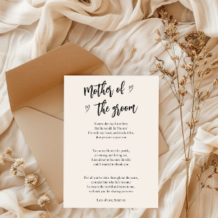 Poem Card für die Mutter der Herzen des Bräutigams Einladung