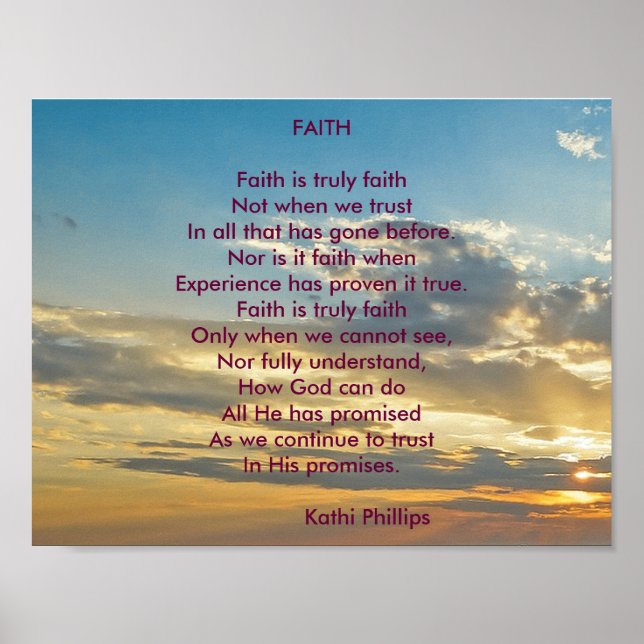 Poem Poster: "Faith" Poster (Vorne)