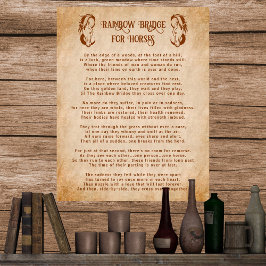 Poem Rainbow Bridge for Horses Sympathy Poster