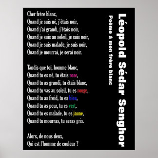 Poème a mon frère blanc poster