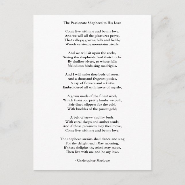 Poème Art-Love de carte postale 9 (Devant)