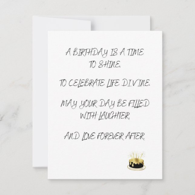 Poème Carte Anniversaire (Devant)
