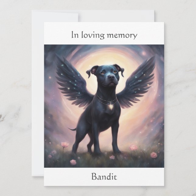 Poème commémoratif Pitbull Nom personnalisé Carte  (Devant)