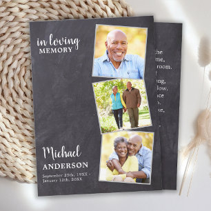 Poème commémoratif russe - Carte de prière funérai