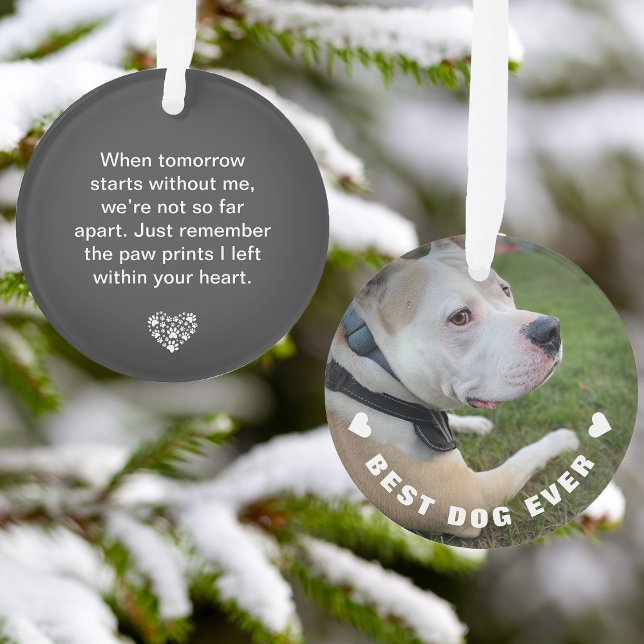 Poème de chien animal de compagnie Photo Grey Memo (Dog Pet Poem Photo Gray Memorial Keepsake Ornament)