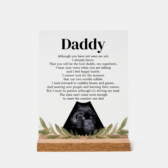 Poème de choc pour papa Ultrasonographie (Recto)