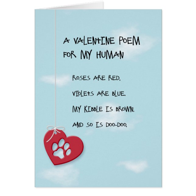 Poème de la Saint Valentin amusant du chien (Devant)