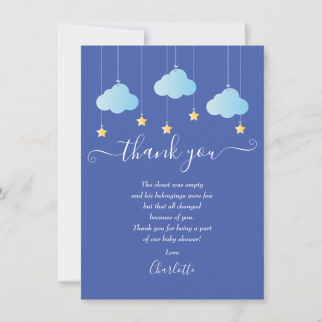 Poème de Merci de Baby shower Twinkle (Devant)